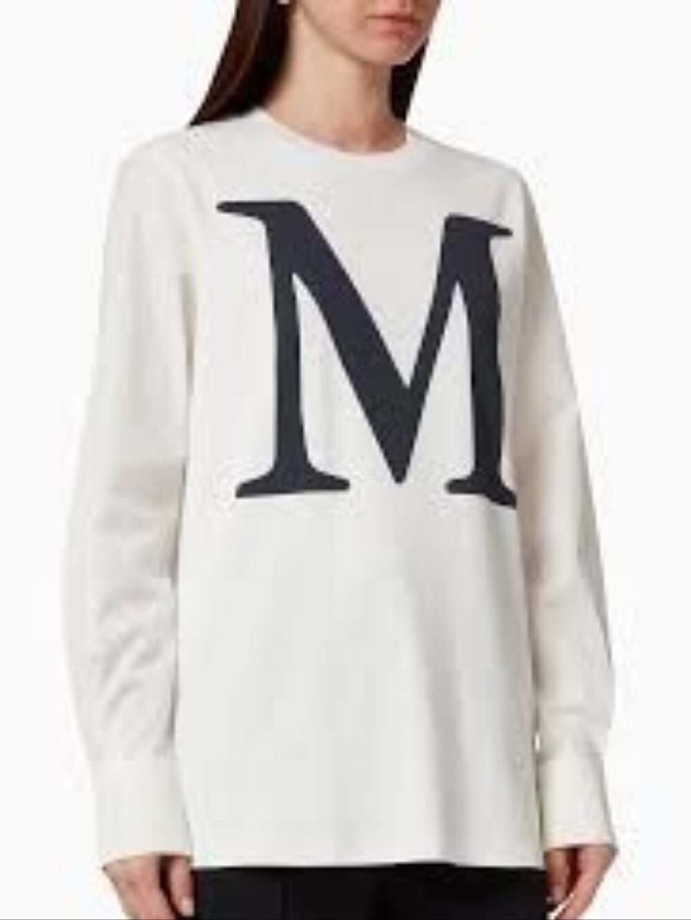 Max Mara Simeone Monogram Poplin Sleeve Jersey Shirt